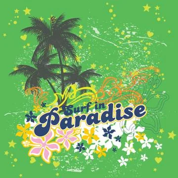 Surfing paradise Vector Ilustración de archivo