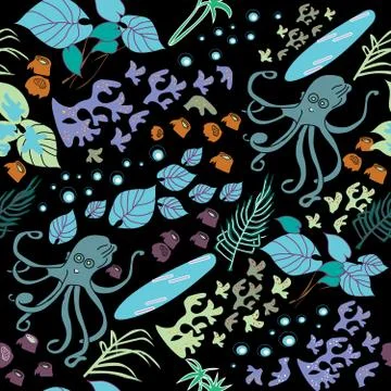Surfing pattern seamless design graphic Stock Illustration