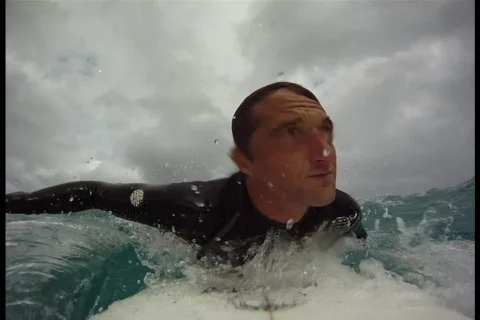 Surfing P.O.V. Stock Footage 610229