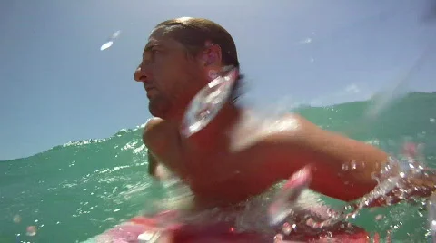 Surfing POV HD Stock Footage