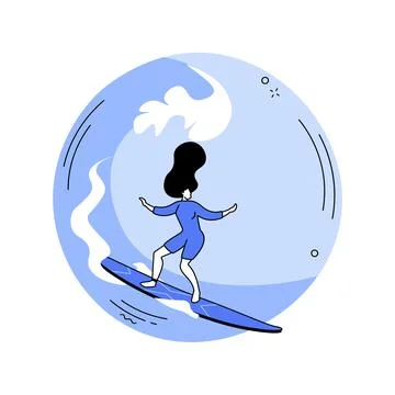 Surfing school abstract concept vector illustration. Stock Illustration