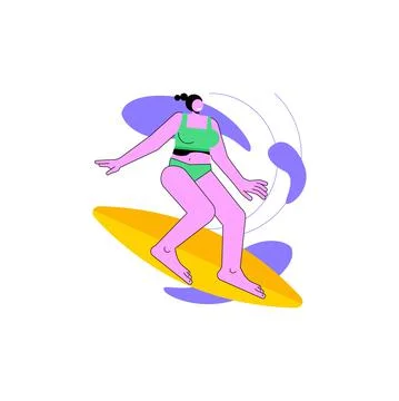 Surfing school abstract concept vector illustration. Stock Illustration