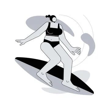 Surfing school abstract concept vector illustration. Stock Illustration