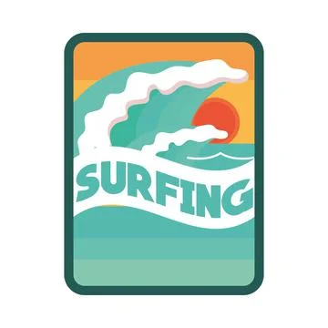 Surfing sea patch Illustrazione stock