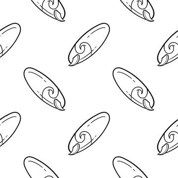 Surfing seamless pattern with beach theme Stock Illustration