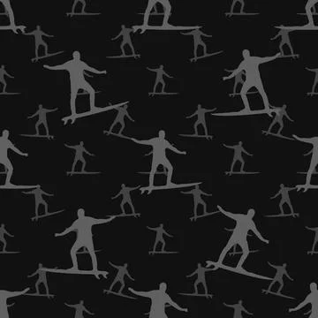 Surfing Seamless Pattern Conversational style surfer motif seamless textil... Stock Photos