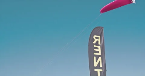A surfing shape parachute 4k fs700 odyssey 7q Stock Footage 40036656