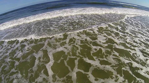 Surfing in St. Augustine FL Aerial Stock Footage 34542604