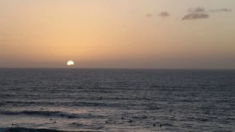 Surfing at sunset Video stock 81012601