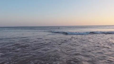 Surfing at sunset Stock Footage 246303712