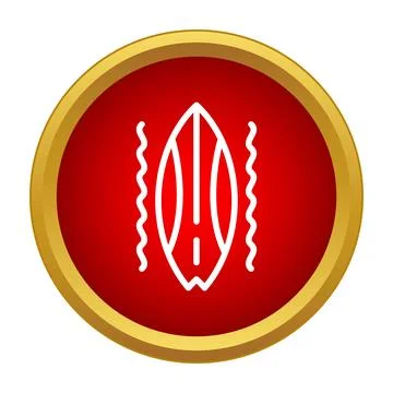 Surfing surfboard icon representing beach water sport Stock Illustration