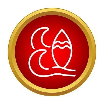 Surfing surfboard with waves icon vector illustration 스톡 일러스트