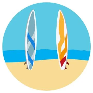 Surfing tables flat illustration Stock Illustration