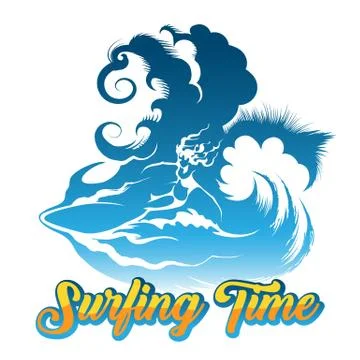Surfing Time Illustration Stock Illustration