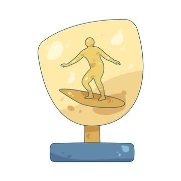 Surfing trophy Stockillustratie