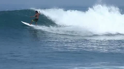 Surfing with turns Stock Footage 11320839