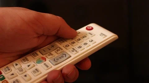 Surfing tv channels by remote control. Stock Footage 46223607