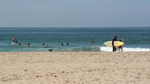 Surfing Venice Beach Stock Footage 42312000