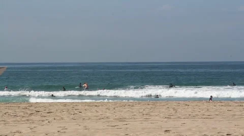 Surfing Venice Beach Stock Footage 42312019