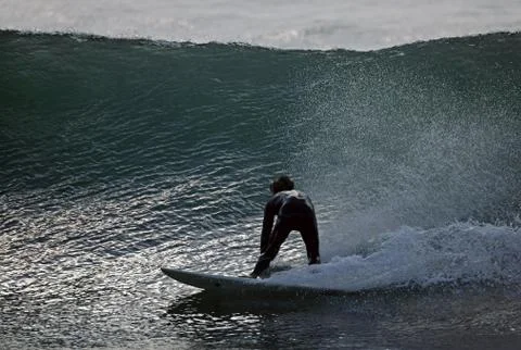 Surfing a wave - beach scenery Stock Photos