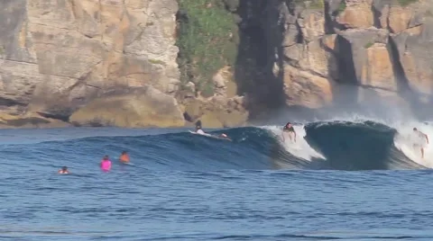 Surfing a wave. Stock Footage 43250257
