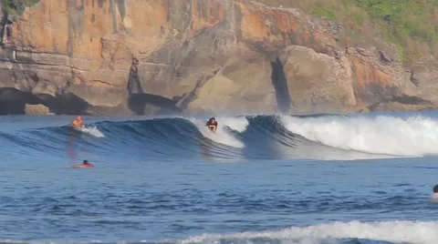 Surfing a wave. Stock Footage 43250274