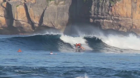 Surfing a wave. Stock Footage 43250279
