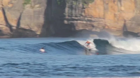 Surfing a wave. Stock Footage 43250324