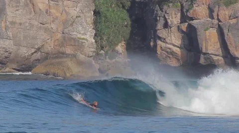 Surfing a wave. Stock Footage 43250338