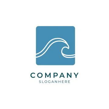 Surfing wave logo design Stock Illustration