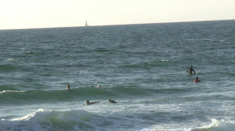 Surfing the waves ,sea,shore Stock Footage 703924