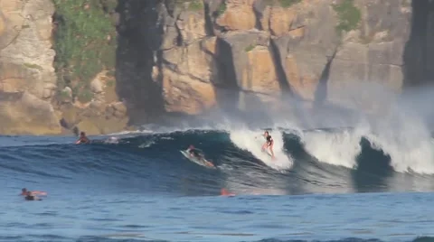 Surfing a wave.View in the water. Stock Footage 43250282
