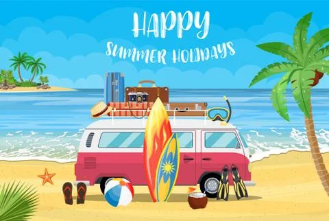 Surfing Weekend Concept Stock-Illustration