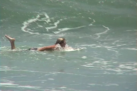 Surfing Wipe Out Close Up Stock Footage 317624