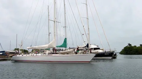 SURFING YACHT Stock Footage 34203305