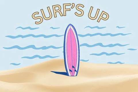 Surf's Up Background Stock Illustration