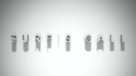 Surf's call 3D title animation with shadows on a white background Vídeo Stock 297268988