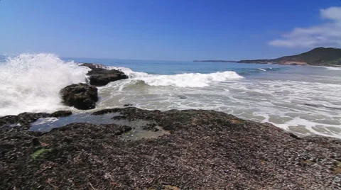 Surf's Up Malibu, Quick Pan Stock-Footage 47813612