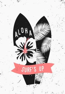 Surf's Up Poster Design Stock Illustration
