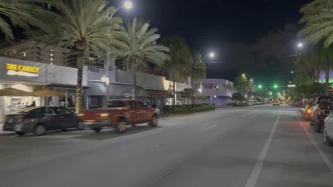 Surfside Miami Beach FL night footage 4k Stock Footage 119547785
