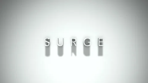 Surge 3D title animation with shadows on a white background Stock Footage 297382447