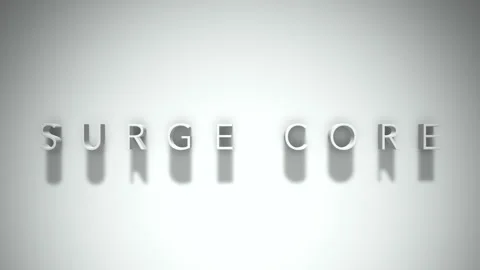Surge core 3D title animation with shadows on a white background Stock Footage 297567917