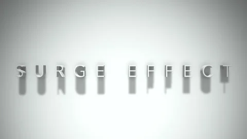 Surge effect 3D title animation white text on a white background Stock Footage 299646466