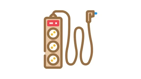 Surge protector electrical engineer color icon animation Stock Footage 327269500