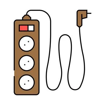 Surge protector electrical engineer icon color illustration Illustrazione stock