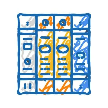 Surge protector electrical engineer icon doodle illustration Stock Illustration