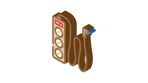 Surge protector electrical engineer isometric icon animation Stock Footage 327292354