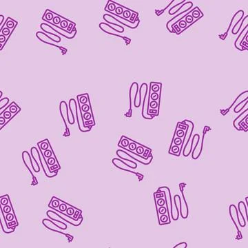 Surge protector electrical engineer line vector seamless pattern 스톡 일러스트