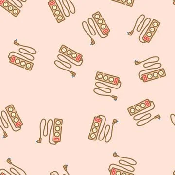 Surge protector electrical engineer vector seamless pattern Stock Illustration