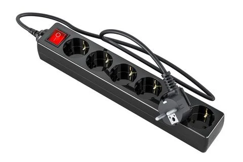 Surge protector or spike suppressor. 3D rendering Illustrazione stock